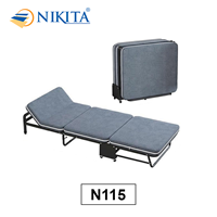 Giường gấp ba khúc vải nhung NKT-N115