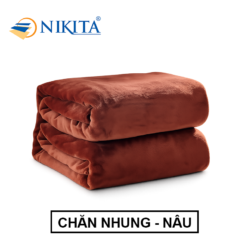 Chăn Tuyết Nhung - Lông Tuyết Mềm Màu Nâu