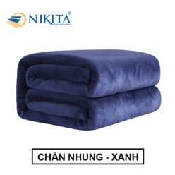 Chăn Tuyết Nhung - Lông Tuyết Mềm Màu Xanh