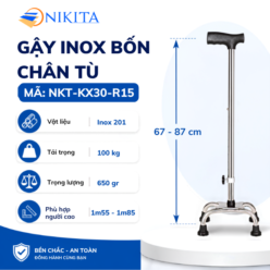 Gậy Người Già 4 Chân - Mẫu Chân Tù KX30 - R15