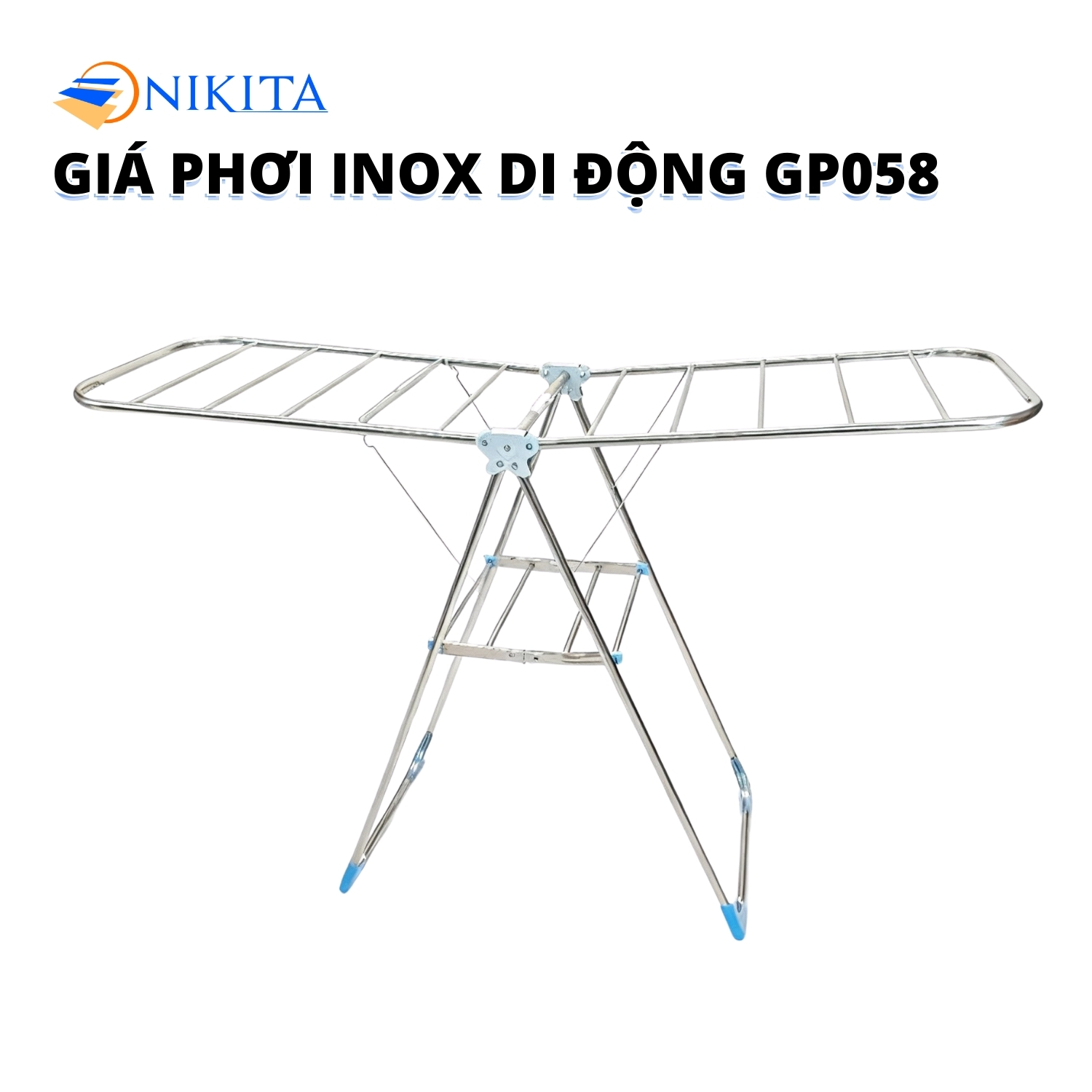 Giàn Phơi Inox Để Sàn Thông Minh, Xếp Gọn Được GP- 058