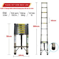 Thang INOX Rút Gọn Chuyên Dụng Chống Trượt ID590
