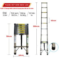 Thang INOX Rút Gọn Tải Trọng Cao ID550