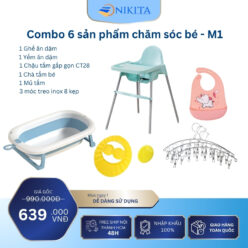 Combo 6 Sản Phẩm Chăm Sóc Cho Bé Ăn – Tắm Tiện Lợi - M1