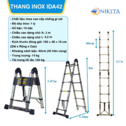 Thang Rút Cao Cấp Inox Chữ A, Chữ I Chính Hãng NIKITA IDA42