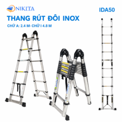 Thang Rút Chống Trượt Inox Chữ A, Chữ I Chính Hãng NIKITA IDA50