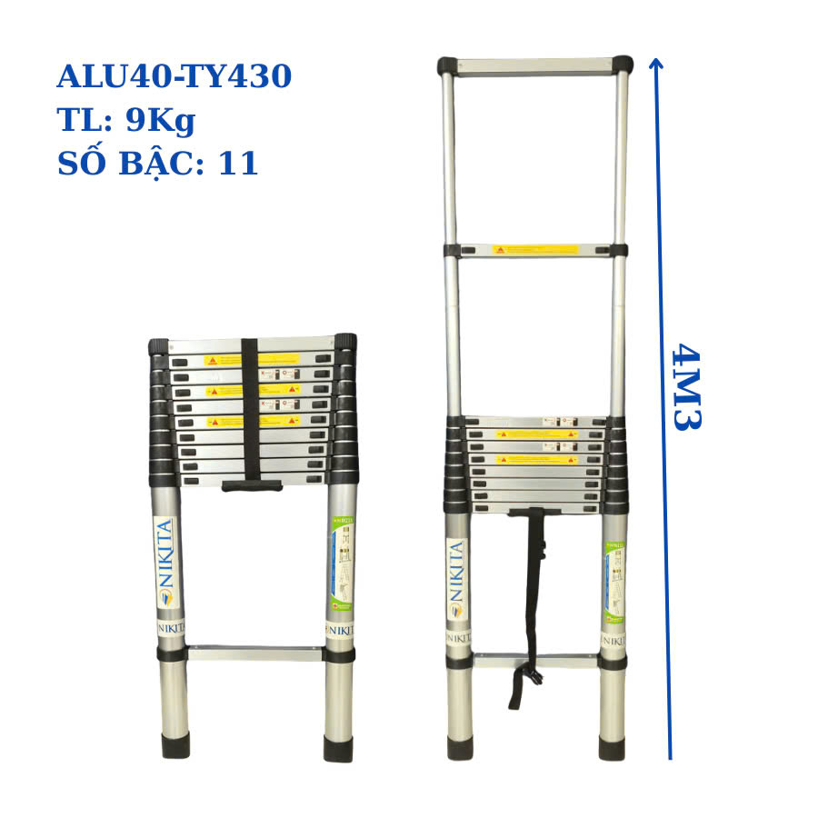 Thang Nhôm Đơn Rút Gọn Tiện Lợi NIKITA ALU 430