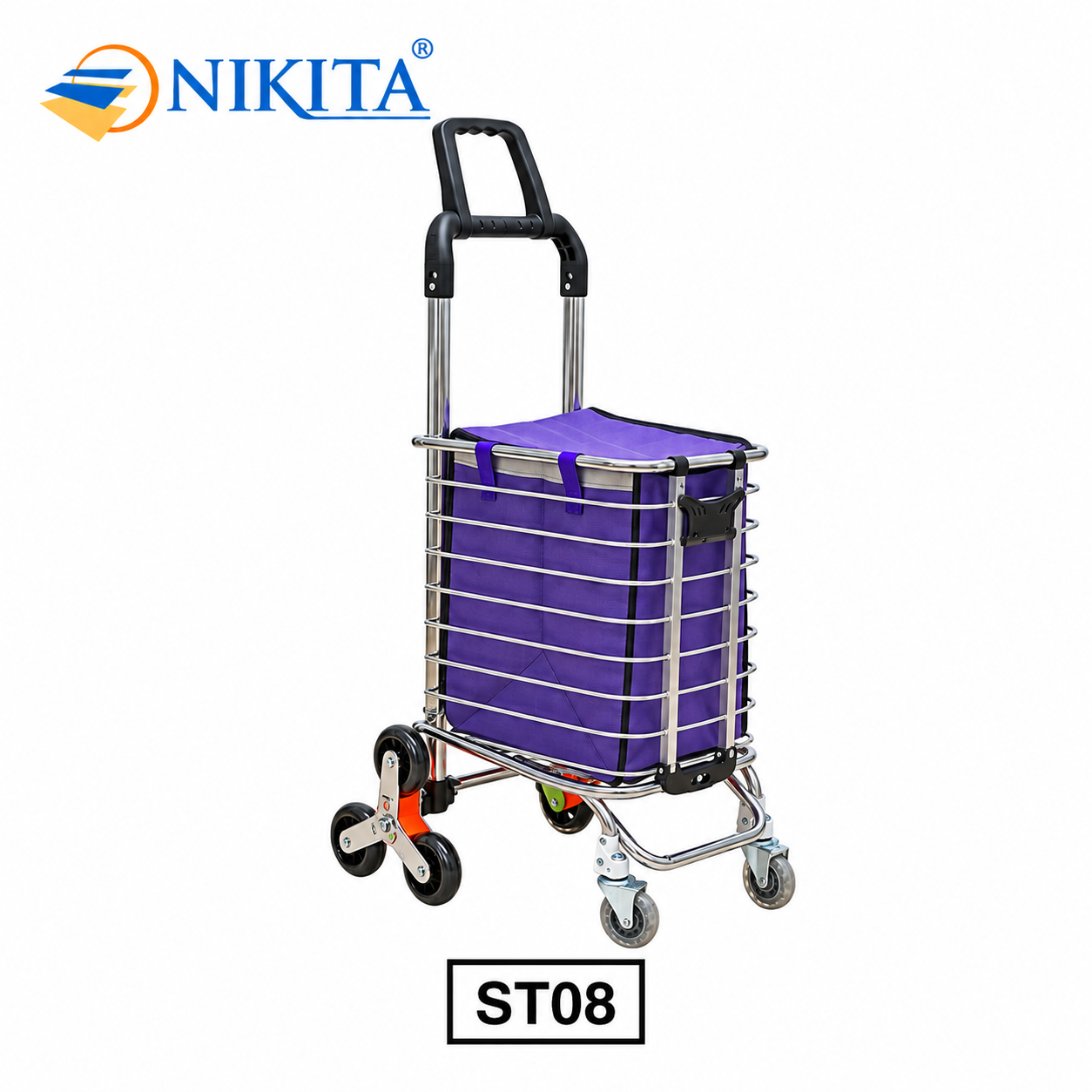 Xe Kéo Đi Chợ Inox Leo Cầu Thang Nikita ST08