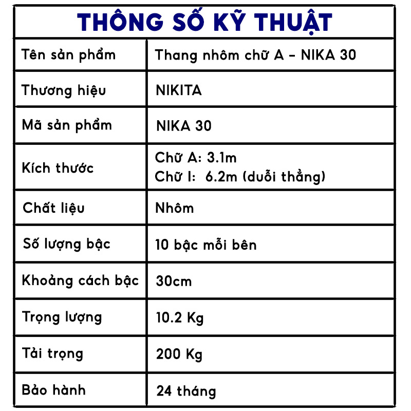 Thang chữ A đa năng Nikita - NIKA 30