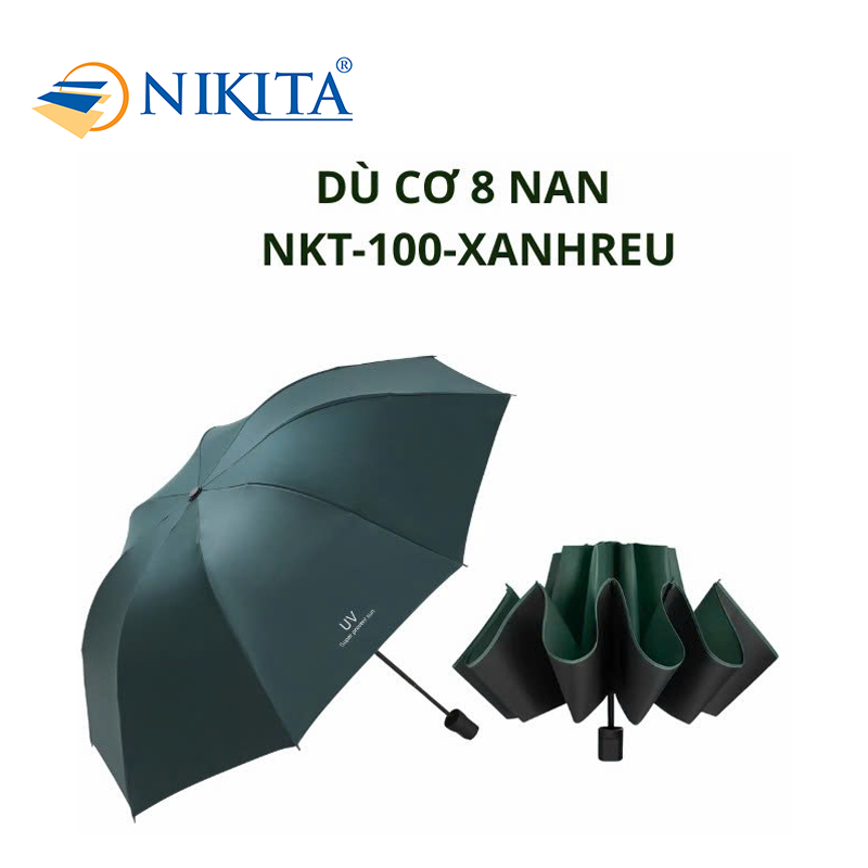 Dù Cơ 8 Nan NKT - 100 Màu Xanh Rêu