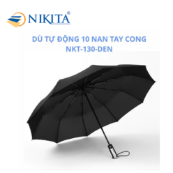 Dù Tự Động 10 Nan Tay Cong NKT - 130 Màu Đen