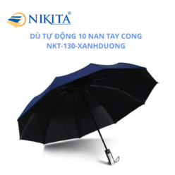 Dù Tự Động 10 Nan Tay Cong NKT - 130 Màu Xanh Dương