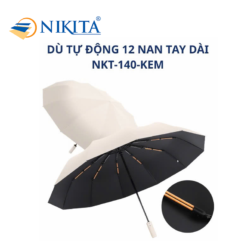 Dù Tự Động 12 Nan Tay Dài NKT - 140 Màu Kem