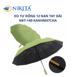 Dù Tự Động 12 Nan Tay Dài NKT - 140 Màu Xanh Matcha
