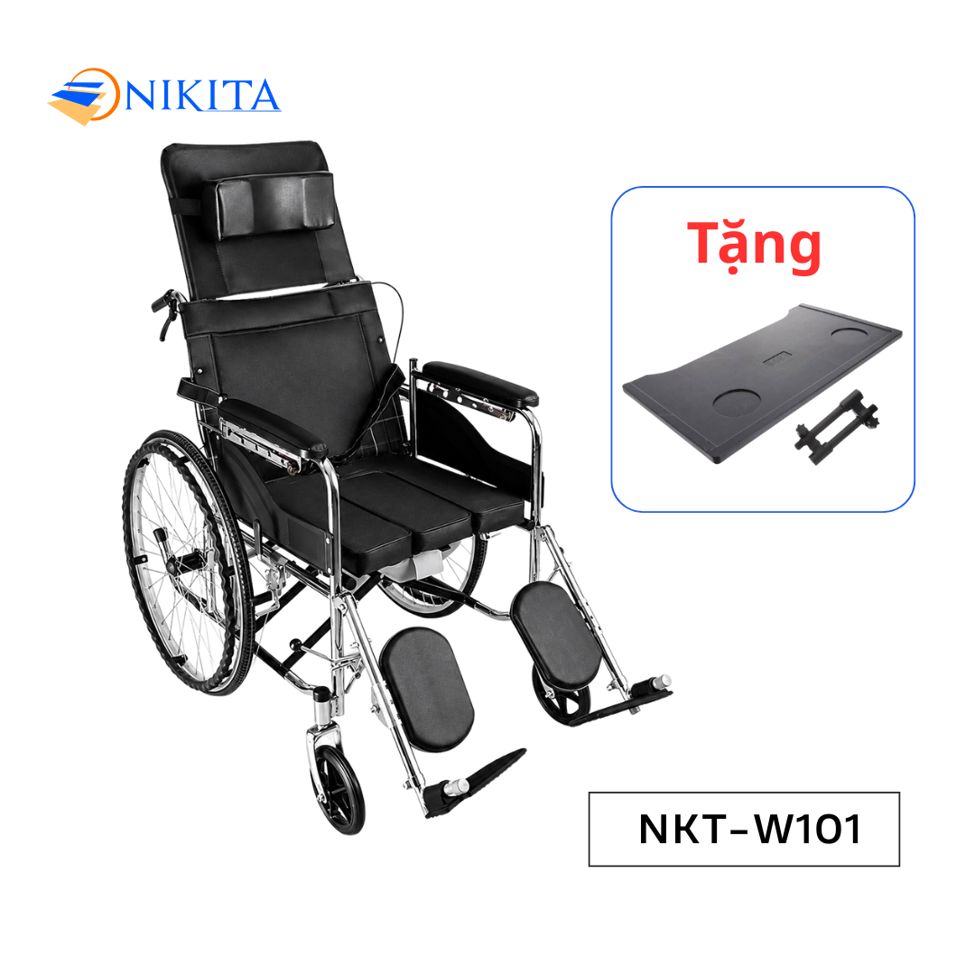Xe Lăn Tay Ngả Giường Có Bô NIKITA W101
