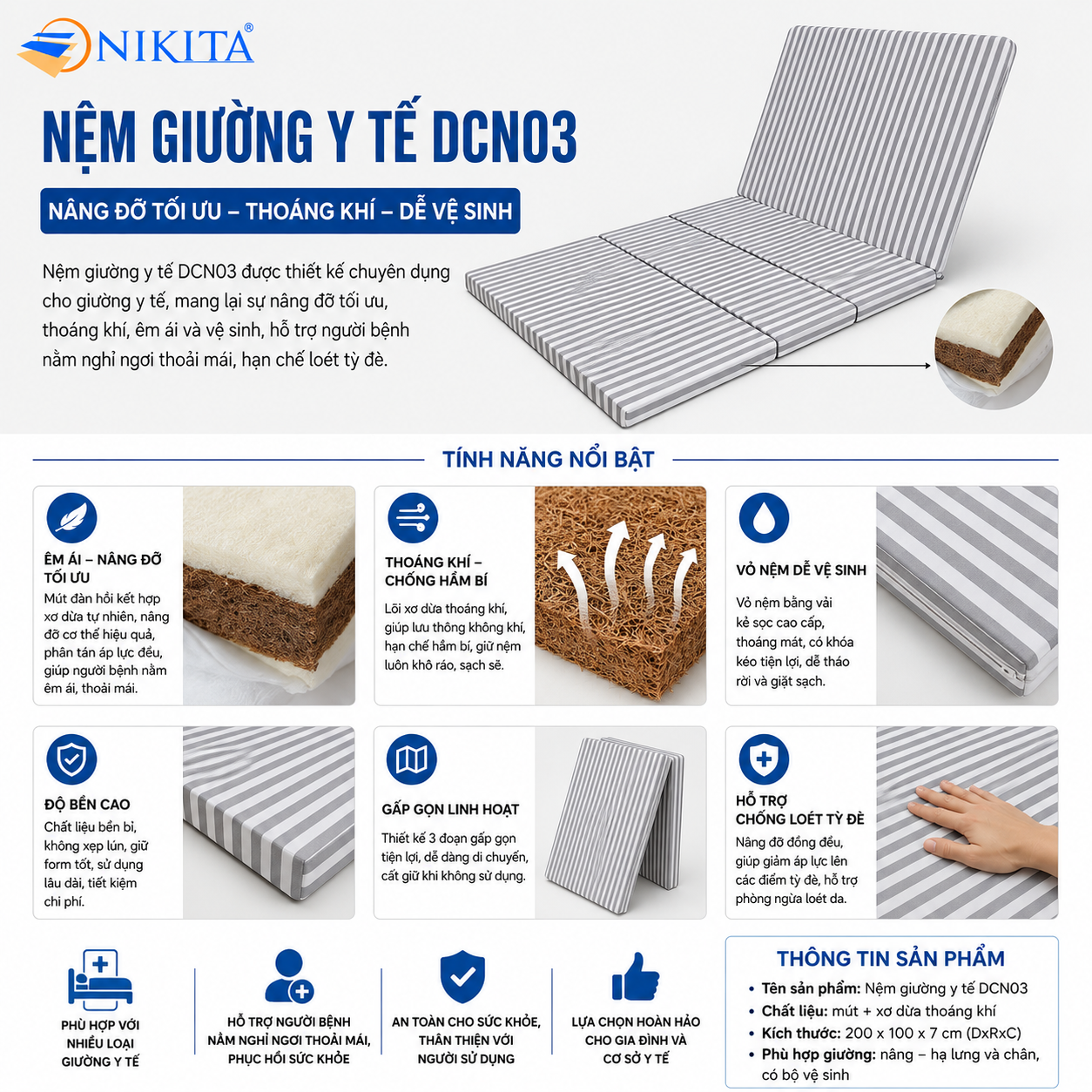 Phụ Kiện Nệm Giường Y Tế DCN03