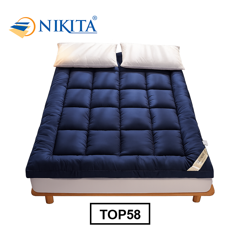Topper Nệm Trơn Rộng 1m8 Dài 2m NIKITA TOP58 3 Màu