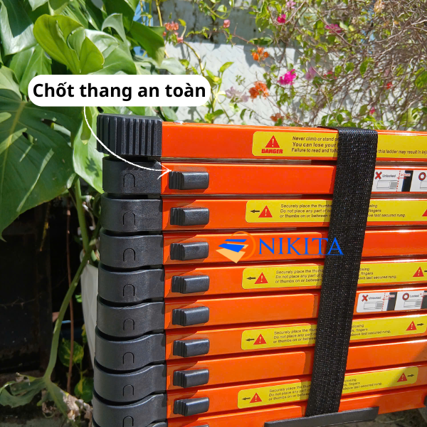 Thang Rút Đơn Bằng Thép 2.3m IR230 – 6 Bậc Gọn Nhẹ, Chắc Chắn