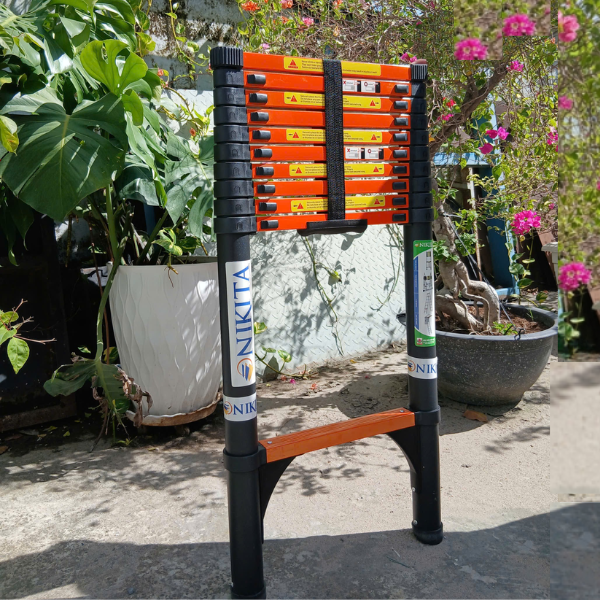 Thang Rút Đơn Bằng Thép 2.3m IR230 – 6 Bậc Gọn Nhẹ, Chắc Chắn