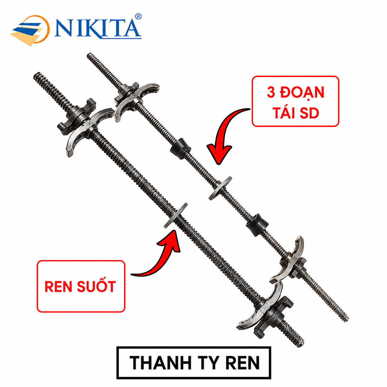 Ty Giằng Cốp Pha Chống Thấm – Thanh Ty Ren Khóa Khuôn