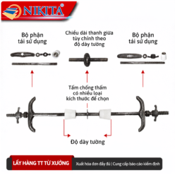 Ty Giằng Cốp Pha Chống Thấm – Thanh Ty Ren Khóa Khuôn