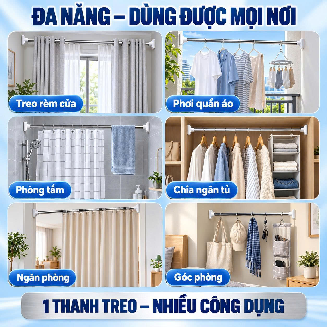 Thanh Treo Đa Năng Tiện Lợi Nikita - Ảnh 3