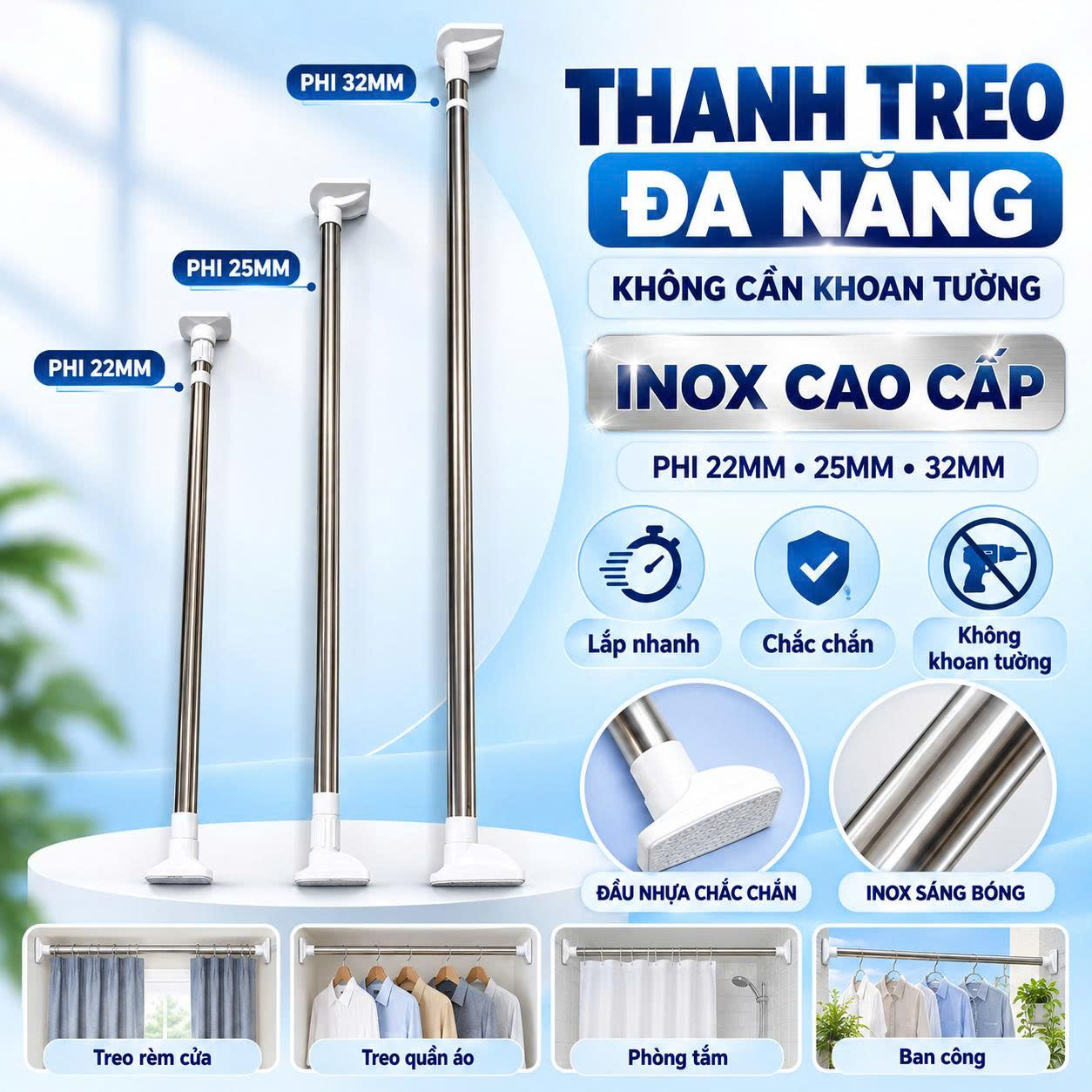 Thanh Treo Đa Năng Tiện Lợi Nikita - Ảnh 9