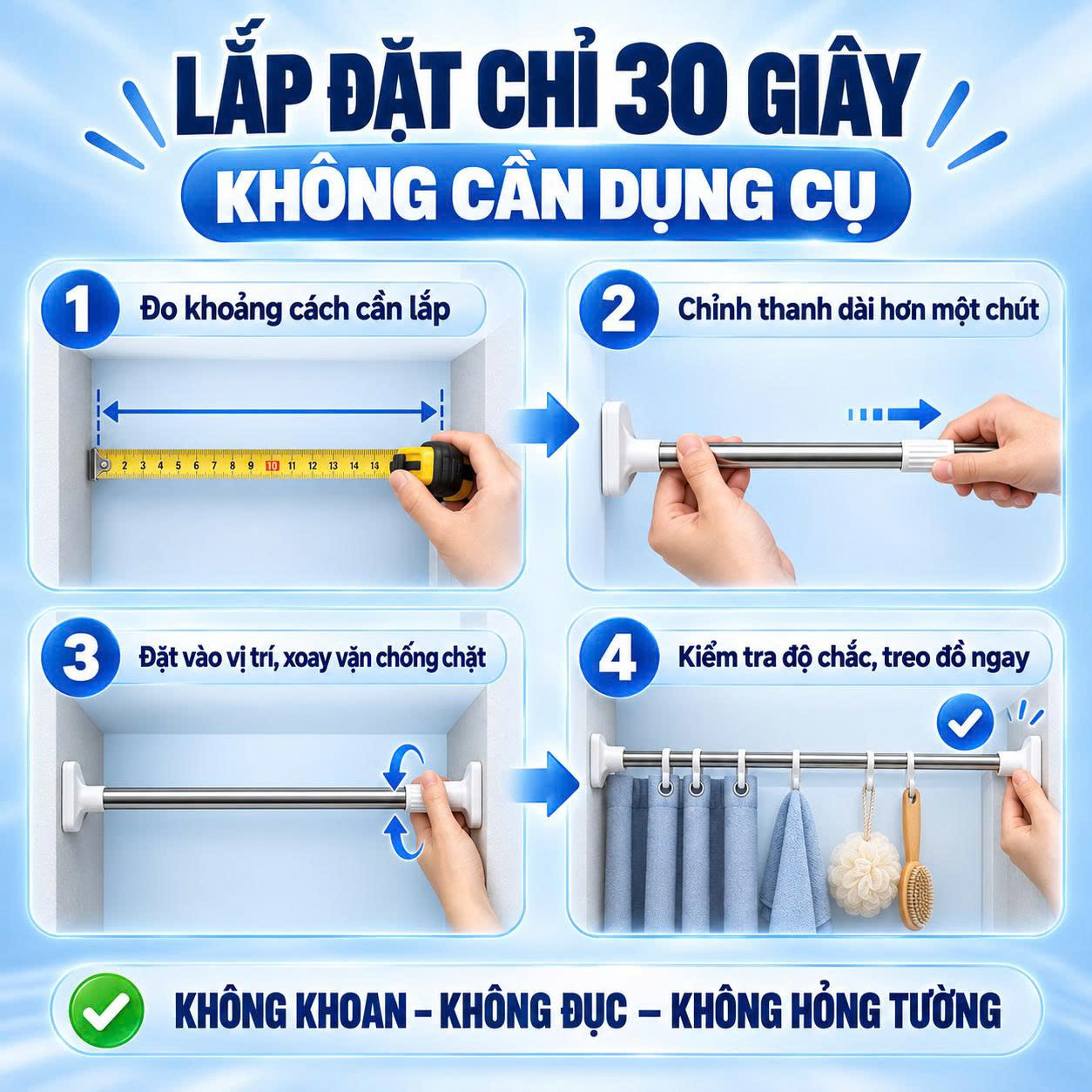 Thanh Treo Đa Năng Tiện Lợi Nikita - Ảnh 11